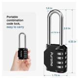 Puroma 10 Pack 2.6 Inch Long Shackle Combination Lock 4 Digit Outdoor Waterproof Padlock for Hasp Locker Lock, Sports Locker, Fence, Gate, Toolbox, Case, Hasp Storage, Cabinets (Black)