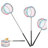 Goaste 3 Pack Kids Fishing Net, Telescopic Lightweight Landing Net, Bug Insect Catching Net with Stainless Steel Pole Handle for Kids Outdoor Playing, Extendable from 26 inch to 67.5 inch