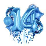 Balloons, 11 pcs Foil Balloons 14 Year Old for 14th Birthday Party Supplies Decoration Confetti Balloon Kids Party Balloons Birthday Party Supplies 14 Years Old Birthday Balloon for Kids (14th, Blue)