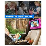 WONNIE Upgrade Tablet Holder for Car, Car Headrest Mount Holder for Back Seat, Car Tablet Mount for Kids with Silicone Strap & Anti-Slip Holding Clamps, Fits All 10-12.9 Tablets
