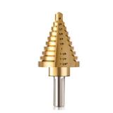 ZELCAN 10 Sizes Titanium Step Drill Bit, 1/4 to 1-3/8 Inches High Speed Steel Drill Cone Bits for Sheet Metal Hole Drilling Cutting, HSS Multi Size Hole Stepped Up Unibit for DIY Lovers Electrician