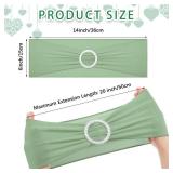 Tegeme 80 Pieces Chair Sashes & Bows - Stretch Spandex Chair Cover Band with Buckle for Wedding, Hotel Banquet, Birthday Party & Home Bulk Decorations(Sage Green)