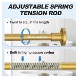 CorkLatta Gold Shower Curtain Rod 31 to 80 Inch,1 Inch Diameter Adjustable Spring Tension Stainless Steel Telescoping Rod,Easy Install,No Rust