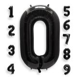 AULE 40 Inch Big Black 0 Balloon Number Large Foil Helium Number Balloons 0-9 Jumbo Giant Happy 0th Birthday Party Decorations for Boy or Girl Huge Mylar Anniversary Party Supplies