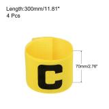 PATIKIL 11.8x2.8 Soccer Captain Armband, 4Pcs Nylon Elastic Protective Arm Badge for Youth Adult Team Adjustable Soccer Rugby Basketball Training, Yellow