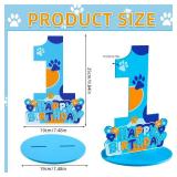 Dog Paw Birthday Party Decorations, Dog Paw Birthday Number Sign Centerpiece, 1st Table Topper Wooden Centerpiece for Dog Theme 1st Birthday Supplies (1st)