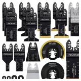 PECHAM 23PCS Titanium & Carbide Multitool Blades Oscillating Tool Saw Blades Heavy Duty for Hard Material, Metal/Steel Nails/Bolts/Screws Fit Most Oscillating Tools