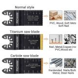 PECHAM 23PCS Titanium & Carbide Multitool Blades Oscillating Tool Saw Blades Heavy Duty for Hard Material, Metal/Steel Nails/Bolts/Screws Fit Most Oscillating Tools