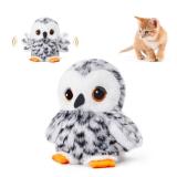 Potaroma Flapping Owl Cat Toys (No Flying), Lifelike Bird Chirp, Rechargeable Touch Activated Kitten Toy, Interactive Catnip Kicker Exercise Toys 4.0 for All Breeds