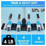 Enhanced Pool Vacuum Head with Direction-Control Swivel Handle Pool Brush Head with Wheels for Vinyl Liner Professional Weighted Pool Vac Cleaner for Inground & Above Ground Pool - Blue