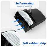 Broom with Dustpan Combo Set (54in) Long Handle Household Dust Pan for Home Office Kitchen Cleaning Black & Grey