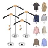Adjustable Shirt Display Stand 4 Pcs, 20-35 Inch Height Tshirt Display Stand for Vendors, T Shirt Mannequin Display Shirt, Jacket, Coat at Clothing Vendor Events, Trade Fairs, Trade Shows(Black)