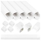 Mini Split Line Set Cover Kit 3W 10Ft Air Conditioners Decorative PVC Slim Line Cover for Central AC & Heat Pumps Systems Tubing Cover