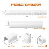 Mini Split Line Set Cover Kit 3W 10Ft Air Conditioners Decorative PVC Slim Line Cover for Central AC & Heat Pumps Systems Tubing Cover