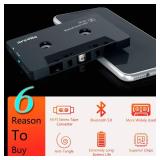 Arsvita Car Audio Bluetooth Wireless Cassette Receiver, Tape Player Bluetooth 5.0 Cassette Aux Adapter, Black