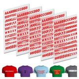 5 Sheets 830 Pieces Iron on Letters, 1 Inch Vinyl A-Z Heat Transfer Letters 0-9 Iron on Numbers for Fabric Clothing T-Shirt Printing DIY Craft Red