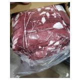 Bedsure King Size Comforter Set - 7 Pieces Floral Burgundy Soft Bedding Sets, King Bed in a Bag with Botanical Flowers Comforter, Sheets, Pillowcases & Shams