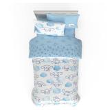 Franco Cinnamoroll Bedding 5 Piece Super Soft Cozy Reversible Comforter and Sheet Set with Sham, Twin, (100% Official Licensed Product)