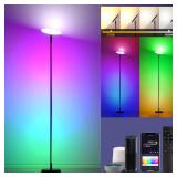 deerdance LED Floor Lamp 2-in-1 Smart RGBWIC Corner Lamp with App Control DIY Music Sync Work with Alexa Google Color Changing Modern Tall Standing Pole Light for Living Room Bedroom Gaming Office