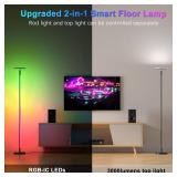 deerdance LED Floor Lamp 2-in-1 Smart RGBWIC Corner Lamp with App Control DIY Music Sync Work with Alexa Google Color Changing Modern Tall Standing Pole Light for Living Room Bedroom Gaming Office