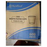 TV TOPVALUE 600 Pack 5 oz Paper Cups, Disposable Bathroom Mouthwash White Hot Drinking Cups for Home, School and Office