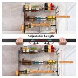 Over Sink Dish Drying Rack (Expandable Height/Length) (31-39.5L x 12W x 34-38H inches) Snap-On Design Large Dish Drainer Storage Counter Organizer