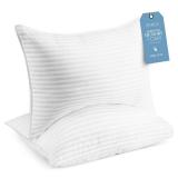 Beckham Hotel Collection King Size Memory Foam (Adjustable Fill) Bed Pillows Set of 2 - Cooling Shredded Foam Pillow for Back, Stomach or Side Sleepers
