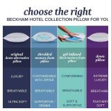 Beckham Hotel Collection King Size Memory Foam (Adjustable Fill) Bed Pillows Set of 2 - Cooling Shredded Foam Pillow for Back, Stomach or Side Sleepers