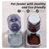 Pet Feeder and Water Food Dispenser Automatic for Dogs Cats, 100% BPA-Free, Gravity Refill, Easily Clean, Self Feeding for Small Large Pets Puppy Kitten Rabbit Bunny