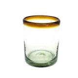 MexHandcraft Amber Rim 10 oz Tumblers (set of 6), Recycled Glass, Lead-free, Toxin-Free (Tumbler)