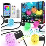 IKERY 100Ft Outdoor String Lights USB 5V RGB Globe Led Patio Lights with50 Shatterproof Bulbs,Waterproof Hanging Lights for Room Cafe Bistro Pergola Garden Backyard Halloween Christmas