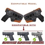 IWB Holster for S&W M&P Shield M2.0/ M1.0 9mm/40 and M&P Shield Plus 3.1 Barrel Pistol, Red Dot Optic, Kydex & Leather Hybrid for Appendix Carry, Right Hand
