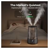 Homvana 3.6L Cool Mist Humidifiers for Bedroom, Large Room, Home, House, Office, Living Room, 34H Top Fill Easy to Clean Small Humidifier for Plants indoor, Grow Tents, Greenhouse, Filterless (Black)