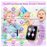 cjc Smart Watch for Kids Gift for Girls Ages 4-12 - Includes Screen Protector, 30+ Games, 140 Learning Cards, HD Touch Screen, Camera, Music, Pedometer - Fun & Educational Birthday Gift Idea (Purple)