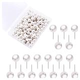 AIEX 100 Pieces Pearl Push Pins Plastic Round Head Thumb Tacks Map Push Pins for Map Bulletin Board Cork Board and Fabric Marking