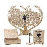Heart Wedding Guest Book Alternative, Rustic Wooden Wedding Souvenirs with Heart Picture Frame, Heart Guest Book Drop Box, Personalized Decor Party Birthday