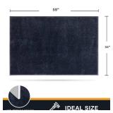 PURRUGS Dirt Trapping Door Mat 34 x 59, Non-Slip Machine Washable Entry Rug, Shoe Scraper, Dog Doormat, Super Absorbent Welcome Mat for Front & Back Door, Muddy Shoes & Paws, Navy Blue
