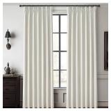 QJmydeco Luxury Pinch Pleated Linen 86 Inch Curtains for Living Room, Boho Blackout Viral Curtains Thermal Heat Blocking Heavy Drapes with Hooks Rings Back Tab for Bedroom Windows 2 Panels Set