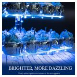 YestBuy 4 Tier Acrylic Cupcake Stand Afternoon Tea Cake Stand Large Cupcake Stand Cupcake Tower Cupcake Holder for Pastry + LED Light String Ideal for Weddings Birthday Bar Party DÃ©cor (Blue Light)