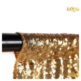 LQIAO Sequence Backdrop Curtain Panel 2 Pieces 2FTx8FT Gold Shimmer Wall for Photo Booth Parties Wedding