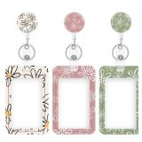 3 Set Heavy Duty Badge Holder with Retractable Reel,ID Badge Holder Key Card Work Badge Clip for Nurse Teacher Student Office Women Men