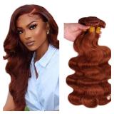 Auburn Bundles Human Hair Color 33 Body Wave Bundle Huxowax Peruvian Virgin Remy Hair 3 Bundles 12 14 16 Inch Double Weft Copper Red Body Wave Bundle