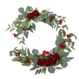 H&W 2pcs Artificial Wedding Arch Flowers for Wedding Sign, Floral Swag Dusty Decor for Reception Ceremony Backdrop Sweetheart Table Red Rose