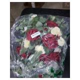 H&W 2pcs Artificial Wedding Arch Flowers for Wedding Sign, Floral Swag Dusty Decor for Reception Ceremony Backdrop Sweetheart Table Red Rose