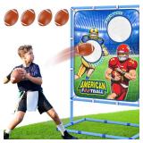 Polkoliye Football Toss Game with 4 Inflatable Balls, Indoor/Outdoor Football Throwing Target Toy for Kids Ages 4-7 8-12- Perfect Christmas Birthday Gifts for 4 5 6 7 8 9 10 11 12 Year Old Boys Girls
