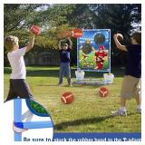 Polkoliye Football Toss Game with 4 Inflatable Balls, Indoor/Outdoor Football Throwing Target Toy for Kids Ages 4-7 8-12- Perfect Christmas Birthday Gifts for 4 5 6 7 8 9 10 11 12 Year Old Boys Girls