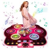 Dance Mat Toys for 3-12 Year Old Girls, 6-Button Kids Dance Mats Bluetooth Dance Pad, Light-up 6 Game Modes Dance Mat for Kids, Christmas/Birthday Gifts for 3-5 6 7 8 9 10+ Year Old Kid