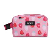 PackIt Freezable Snack Box, Sweet Strawberry, Built with ECOFREEZE Technology, Collapsible, Zip Closure with Buckle Handle, Designed For Work Snacks, Fresh Snacks On the Go, Adults, and All Ages