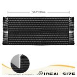Bazasa Front Porch Rug 23.6x51.2 Black and White Striped Outdoor Rug Door Mat Cotton Hand Woven Rug for Front Porch Decor Reversible Washable Welcome Layered Doormat for Entryway Kitchen Patio