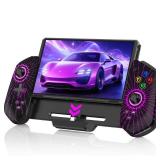 KICKDOT Switch Controller with Hall Joystick for Nintendo Switch/OLED, One-Piece Wired Switch Pro Control with Turbo/4 Game Slot/Vibration, Handheld Joypad Controller for Nintendo Switch Controller